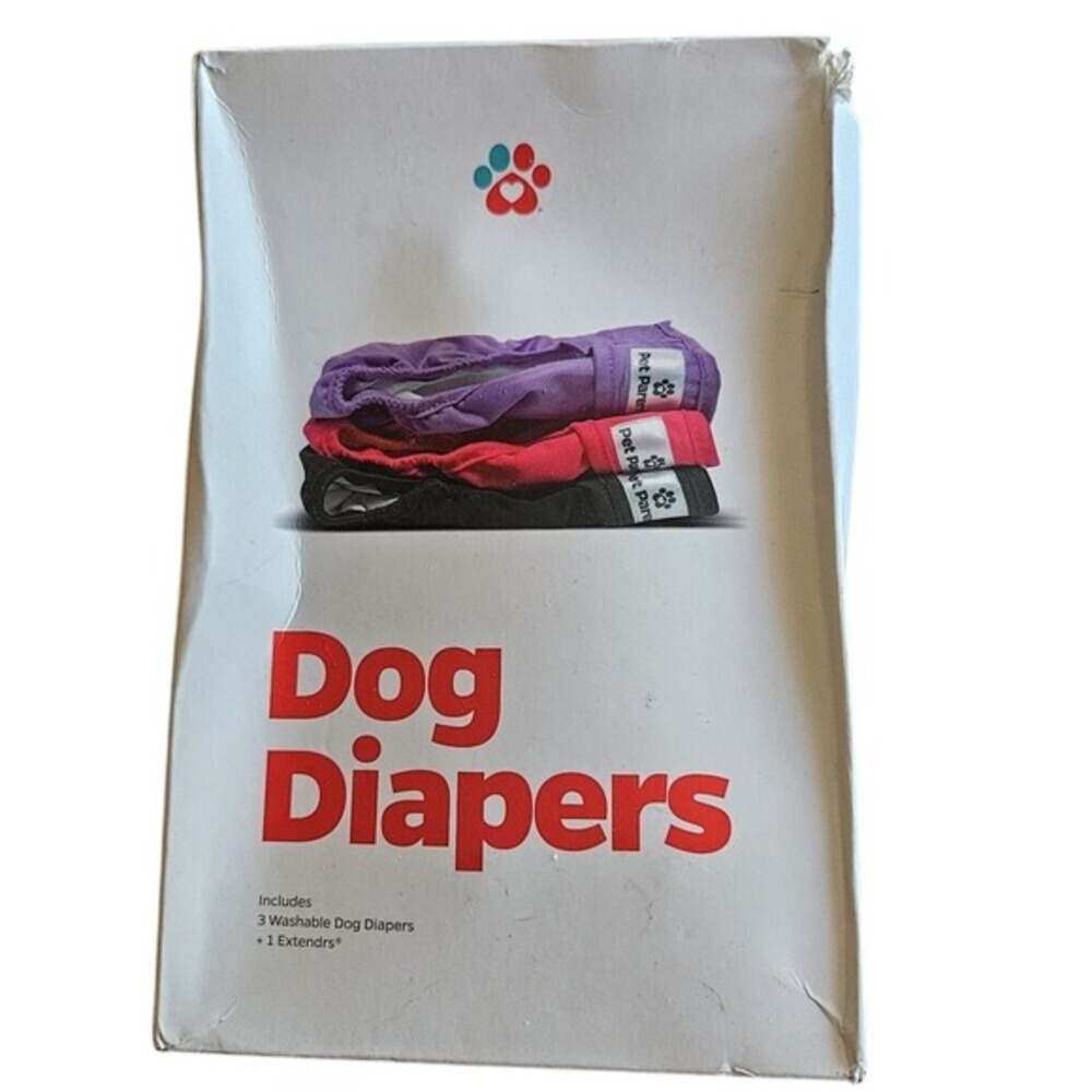 Pet Parents‎ Dog Diapers Medium 3‑Pack Washable Reusable Black NEW